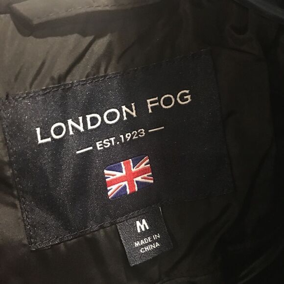 London Fog medium black winter jacket coat faux fur hood - Picture 5 of 6